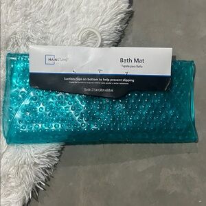 🩶5/$30 Mainstays Teal Textured Oval Bath Mat with Suction Cup Buttom NEW